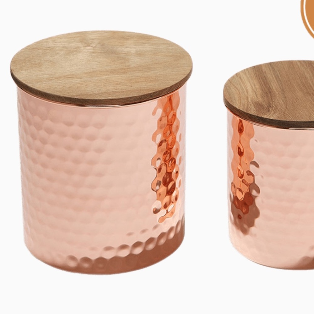 Uncommon James Hammered Copper‎ Canisters - Picture 2 of 5